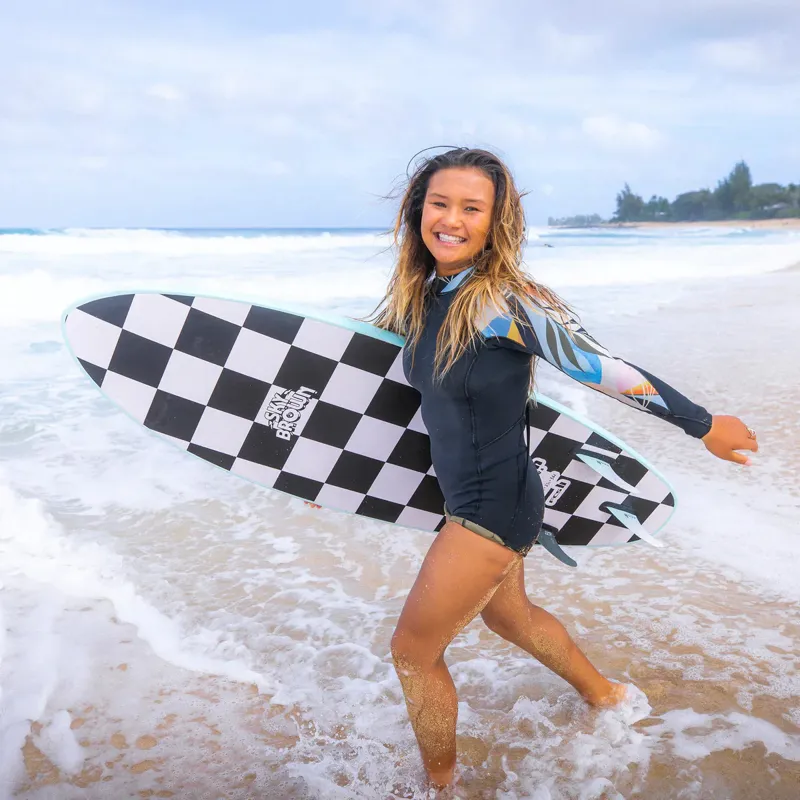 Softech Sky Brown Soft Surfboard in Seafoam/Lavender-6